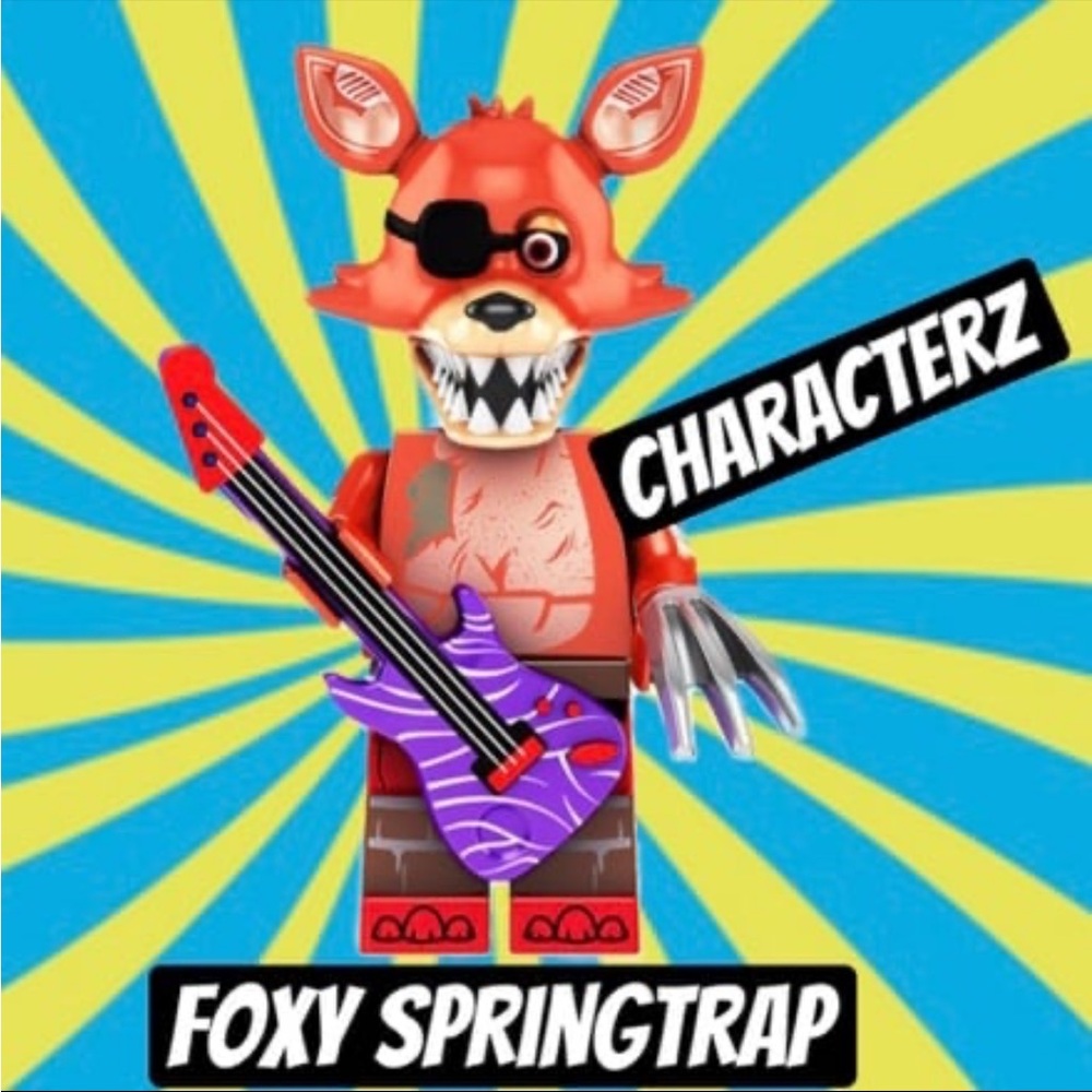 Characterz Foxy Springtrap Minifigure Toy - Red and Purple